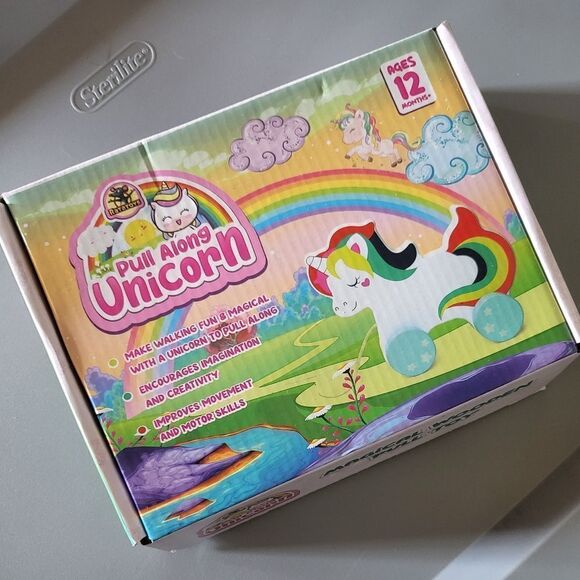 NIB Ratatoys Wooden Toys Unicorn Baby Toy Pull Along for 1 Year Old and Above - Picture 7 of 8